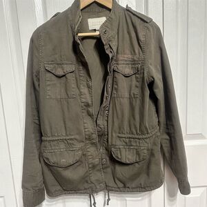 Women's Military Green Utility Jacket XS Mid-Length Casual Standard